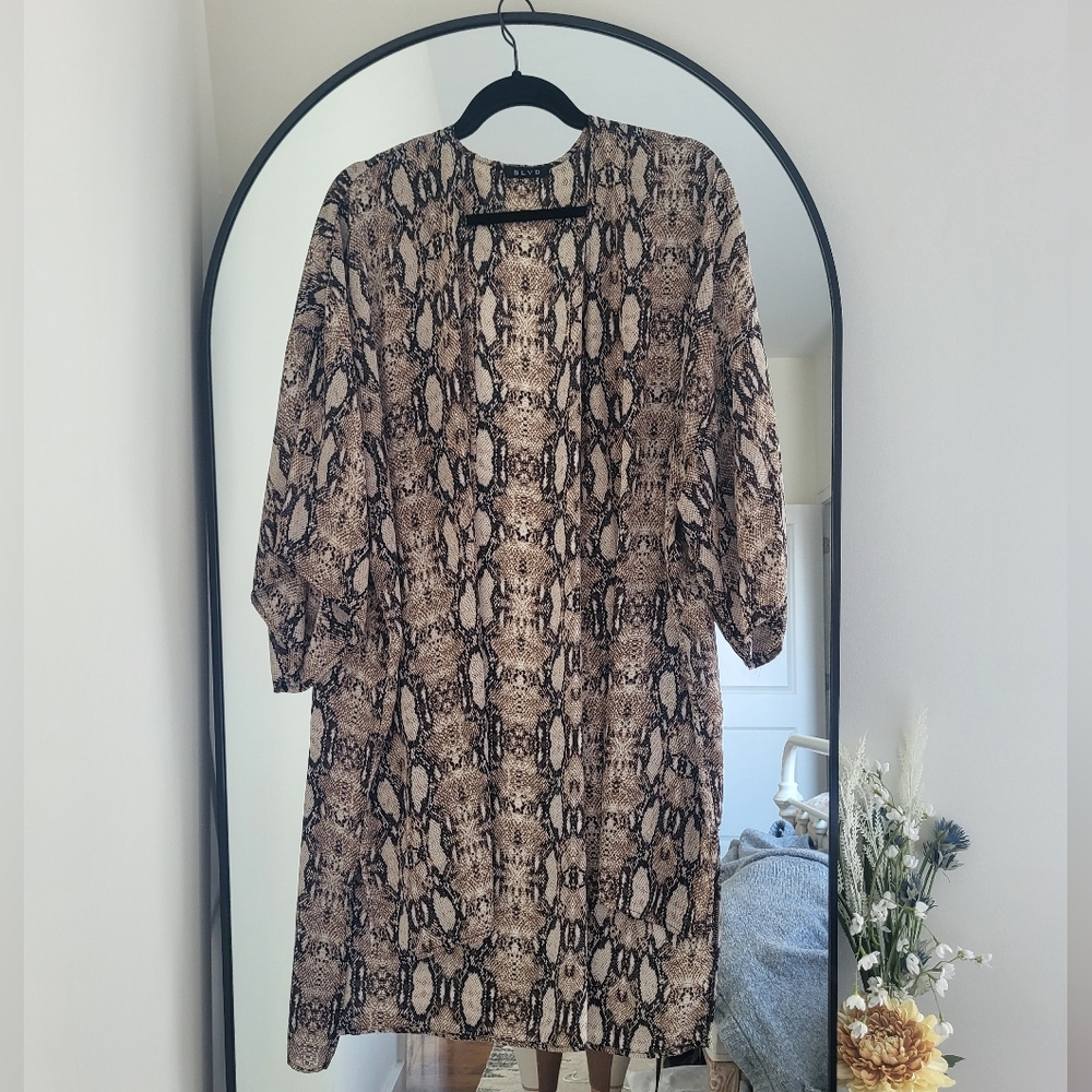 Snakeskin print Open Kimono